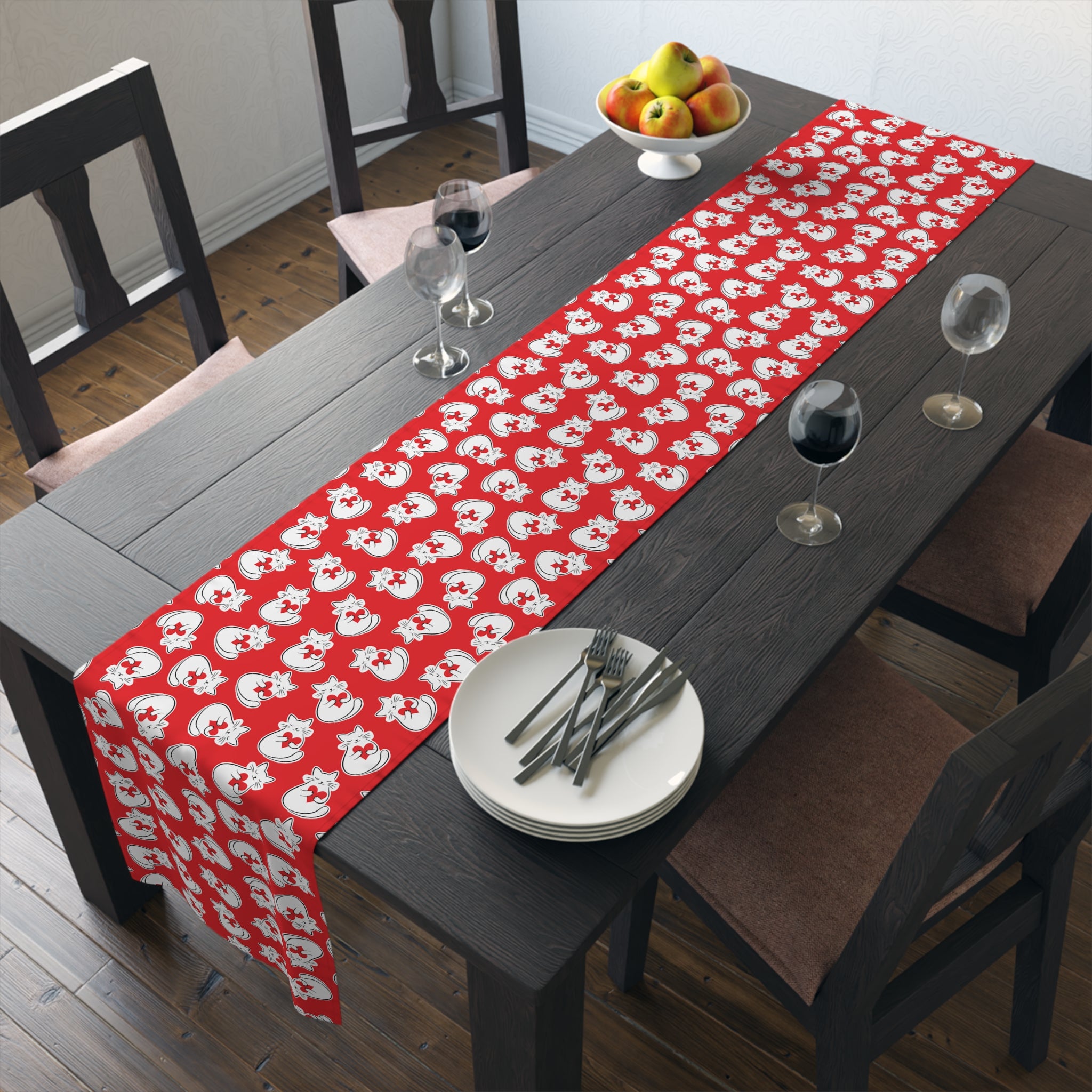 Heart Cat Table Runner – Sweet, Bold, and Slightly Extra