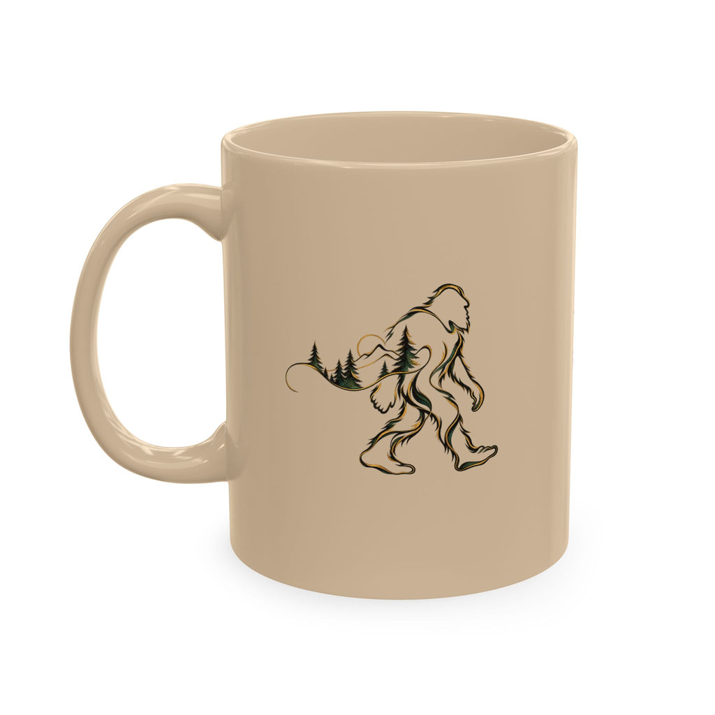 Bigfoot Wilderness Ceramic Mug | Sasquatch Mountain & Forest Coffee Cup | 11oz