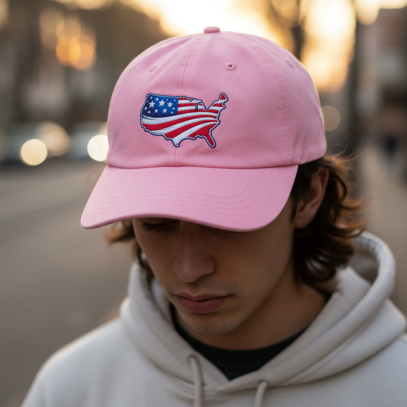 USA Map Embroidered Hat – Patriotic Political Parody Cap