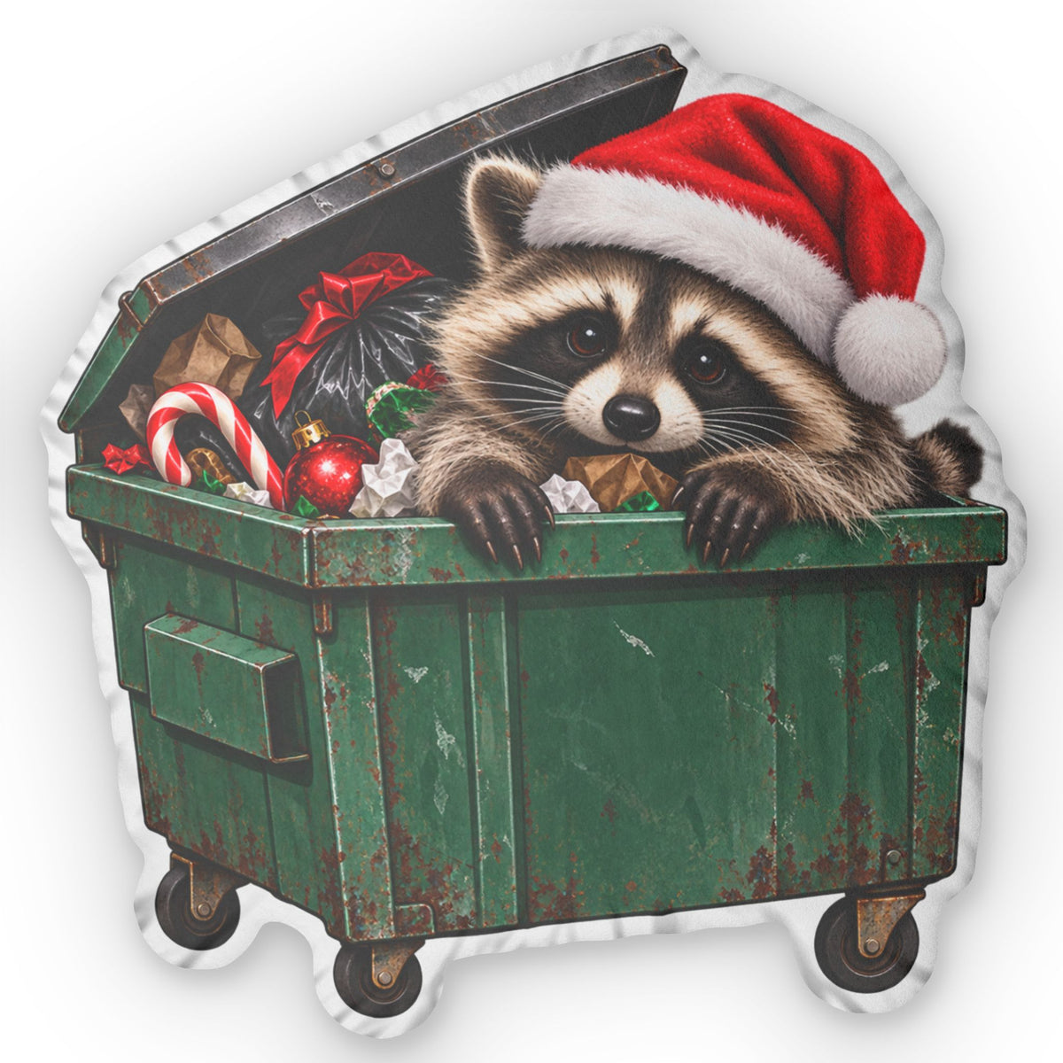 Jimothy’s Merry Trashmas Raccoon Shaped Pillow