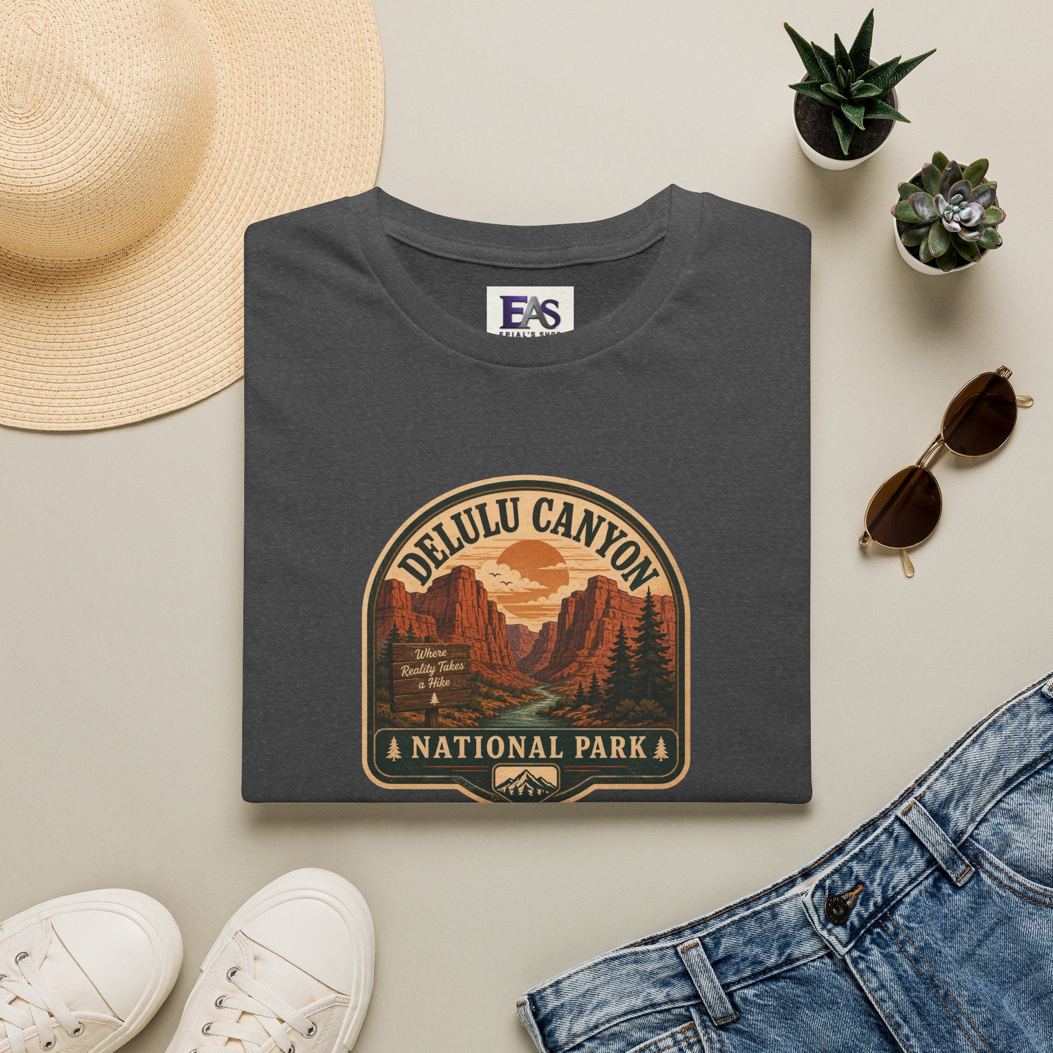Delulu Canyon National Park Unisex T-Shirt | Funny Retro National Park Parody Tee
