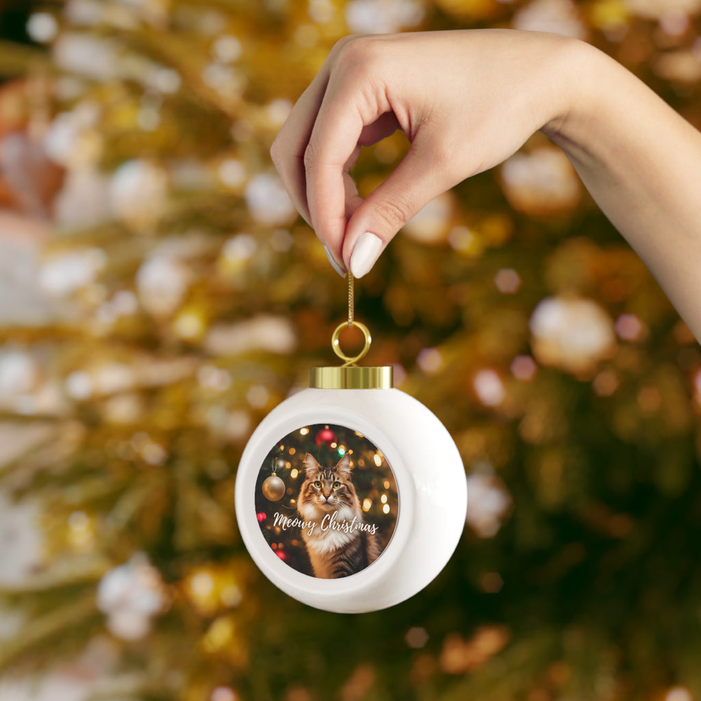 Meowy Christmas Ball Ornament