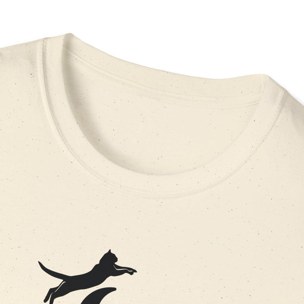 Cat Jumped Over the Moon Unisex Softstyle T - Shirt - T - Shirt - Epileptic Al’s Shop