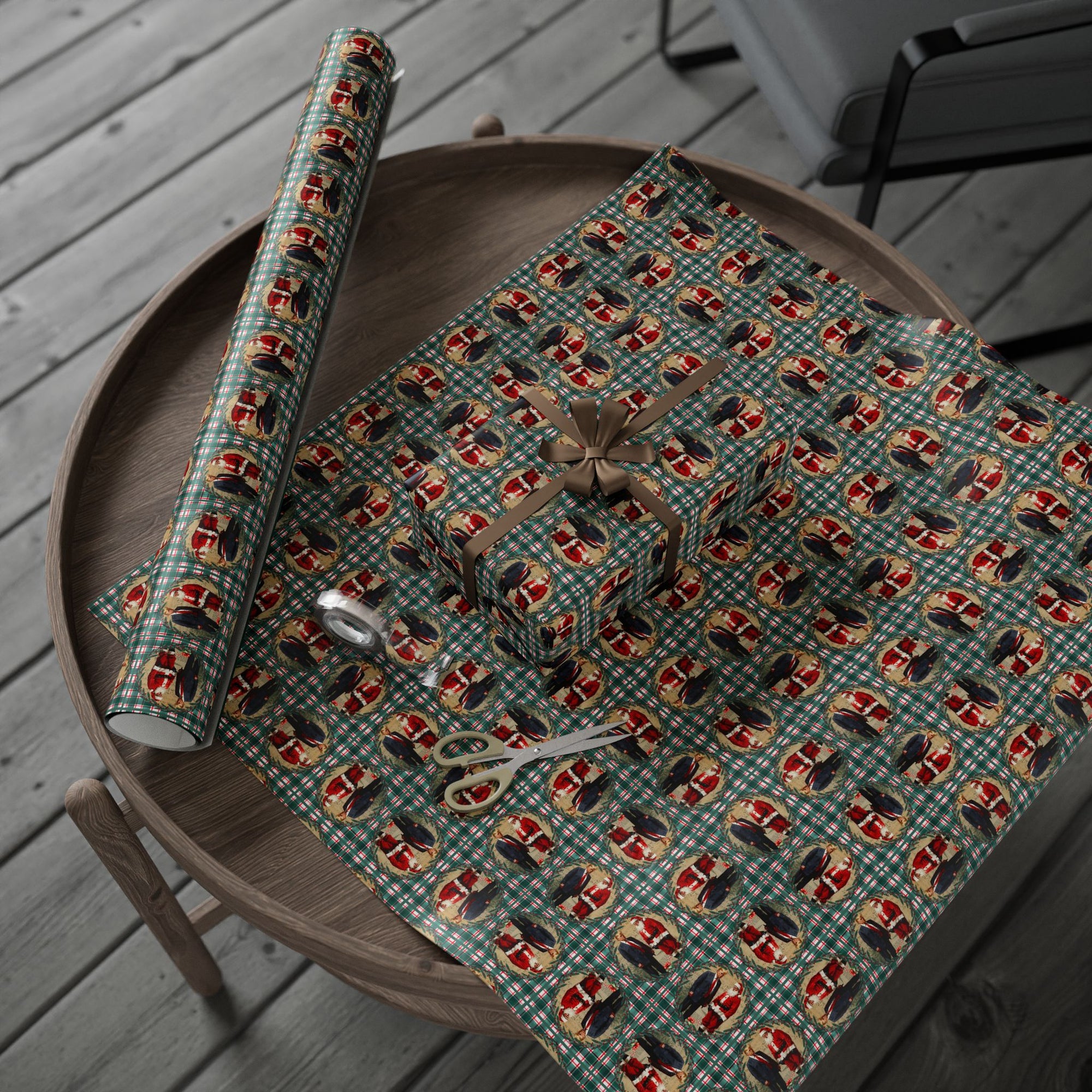 Vintage Style Trump Santa Wrapping Paper for Holiday Gifts