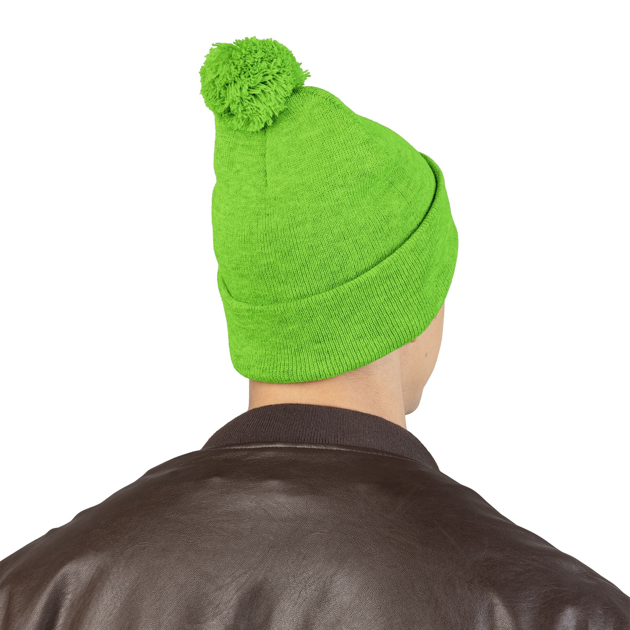 Still Here Pom-Pom Beanie – Epilepsy Awareness Knit Hat with Purple Ribbon
