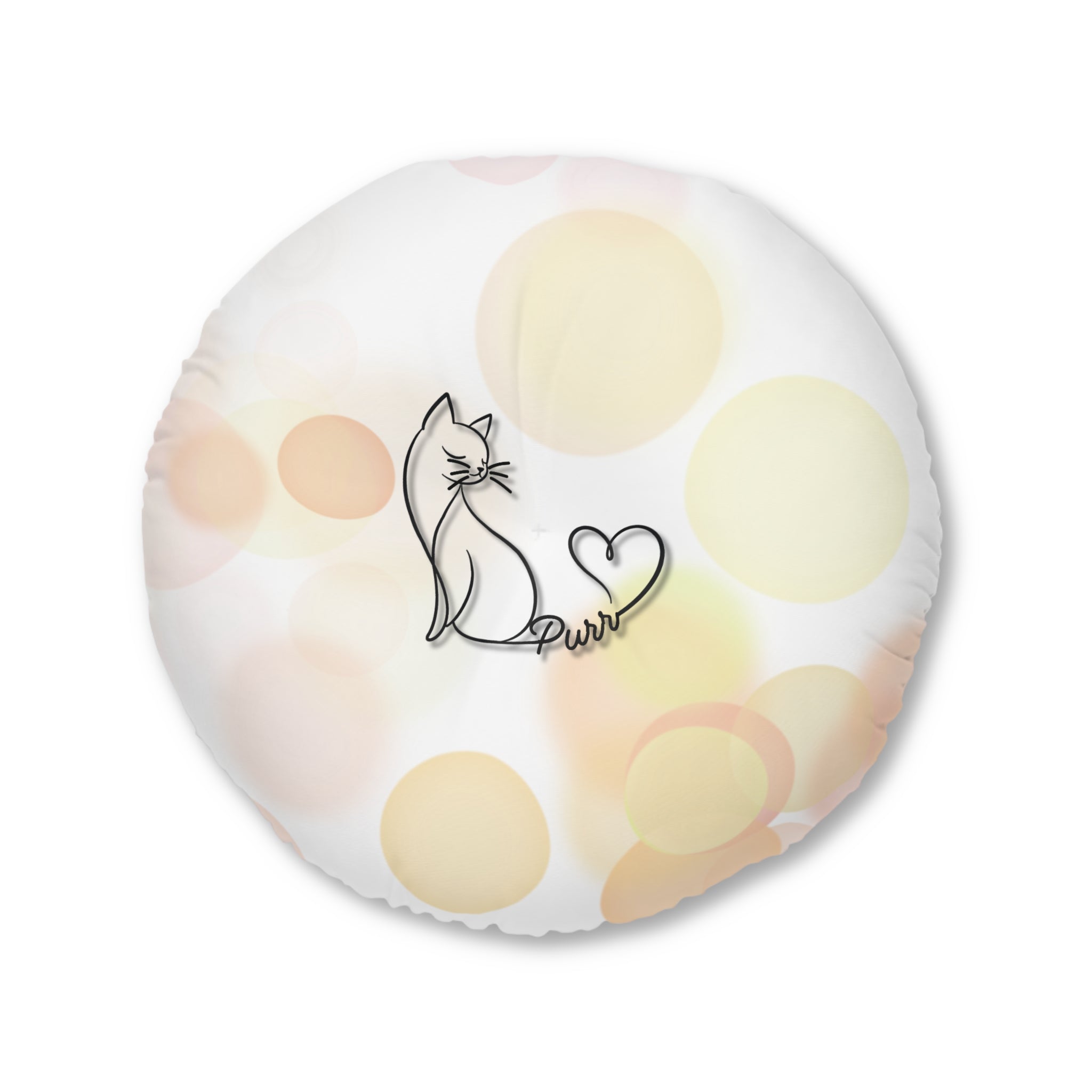 Purr Cat Floor Pillow – Minimalist Cat Lover Round Cushion