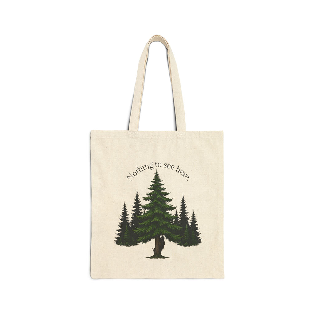 Nothing to See Here Bigfoot & Cat Canvas Tote Bag