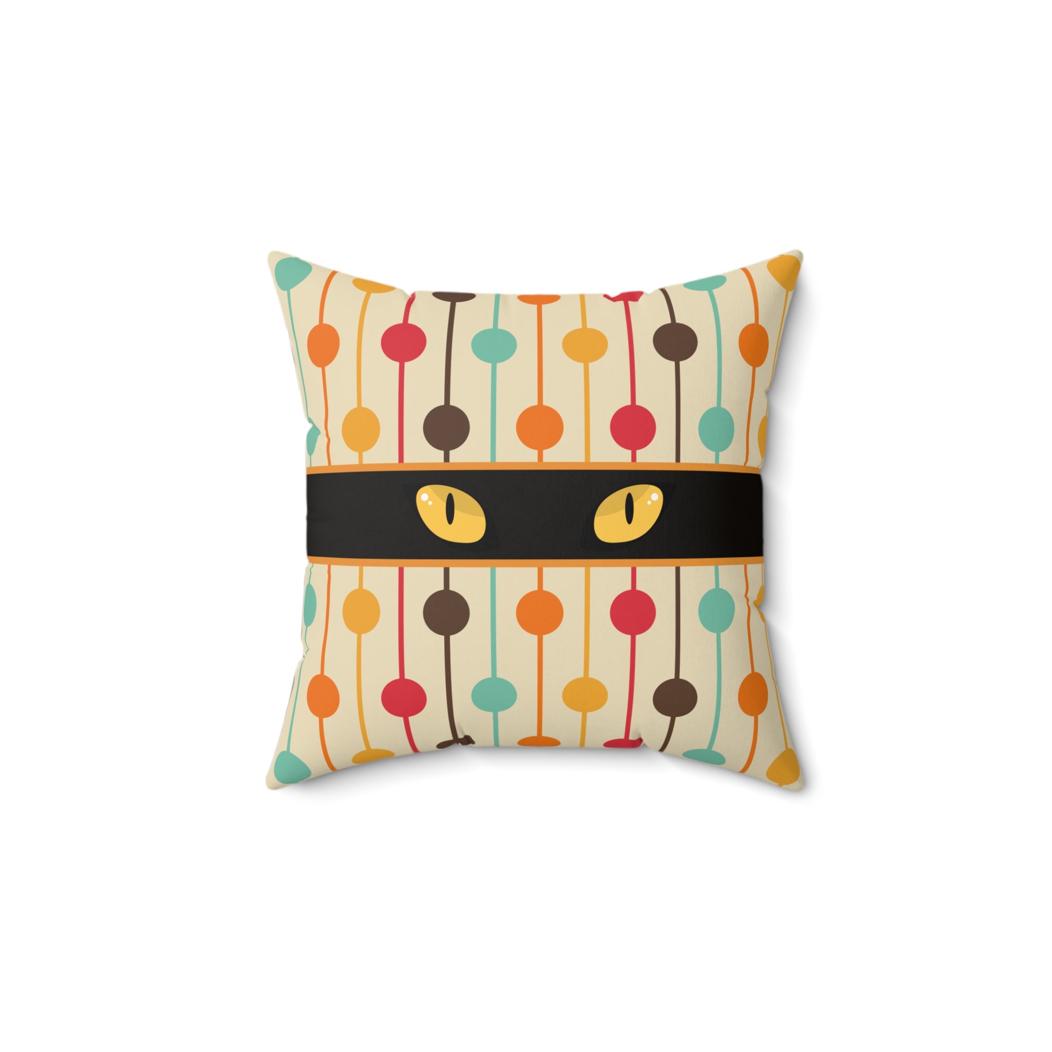 Mid-Century Cat Eyes Retro Throw Pillow