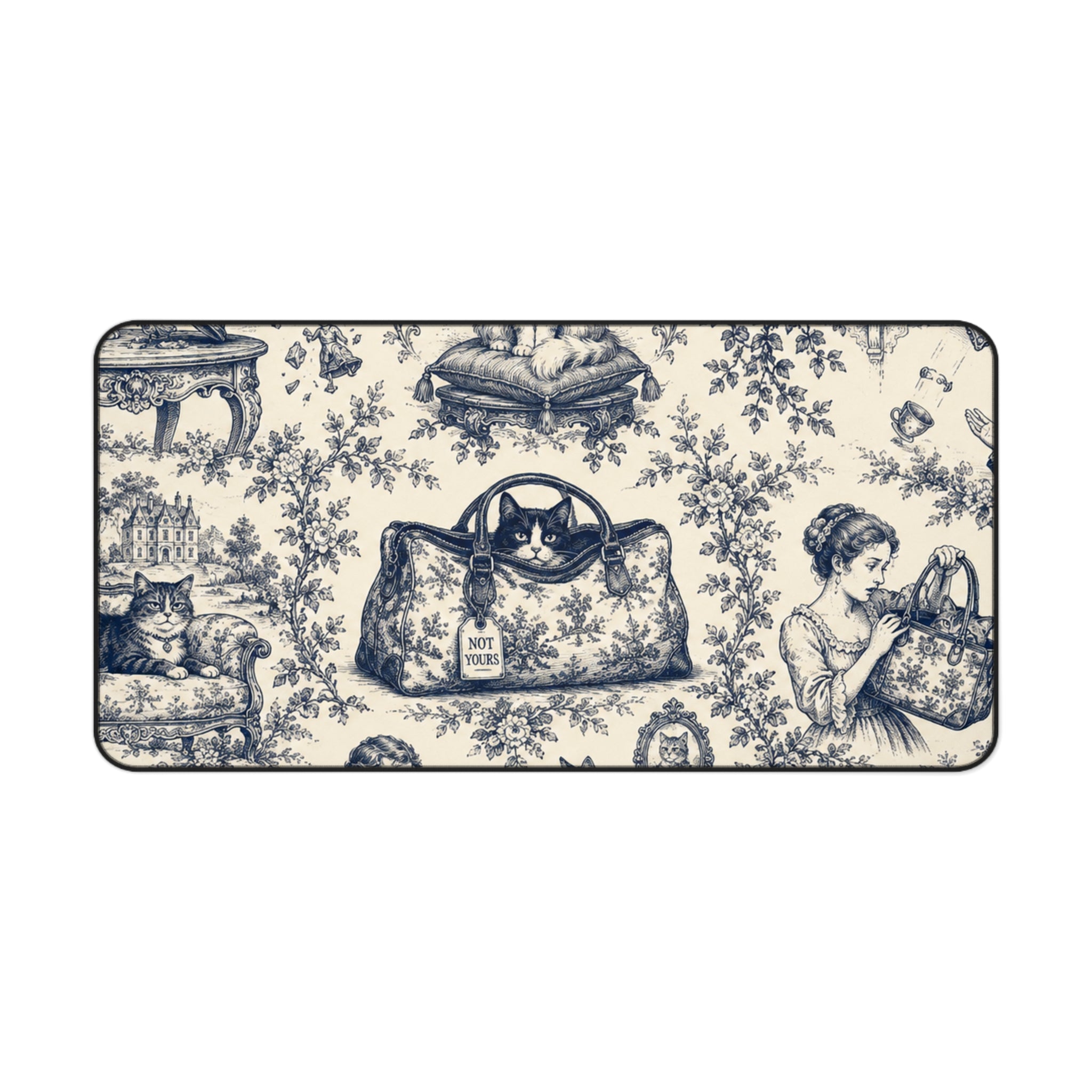Not Yours Cat Toile Desk Mat
