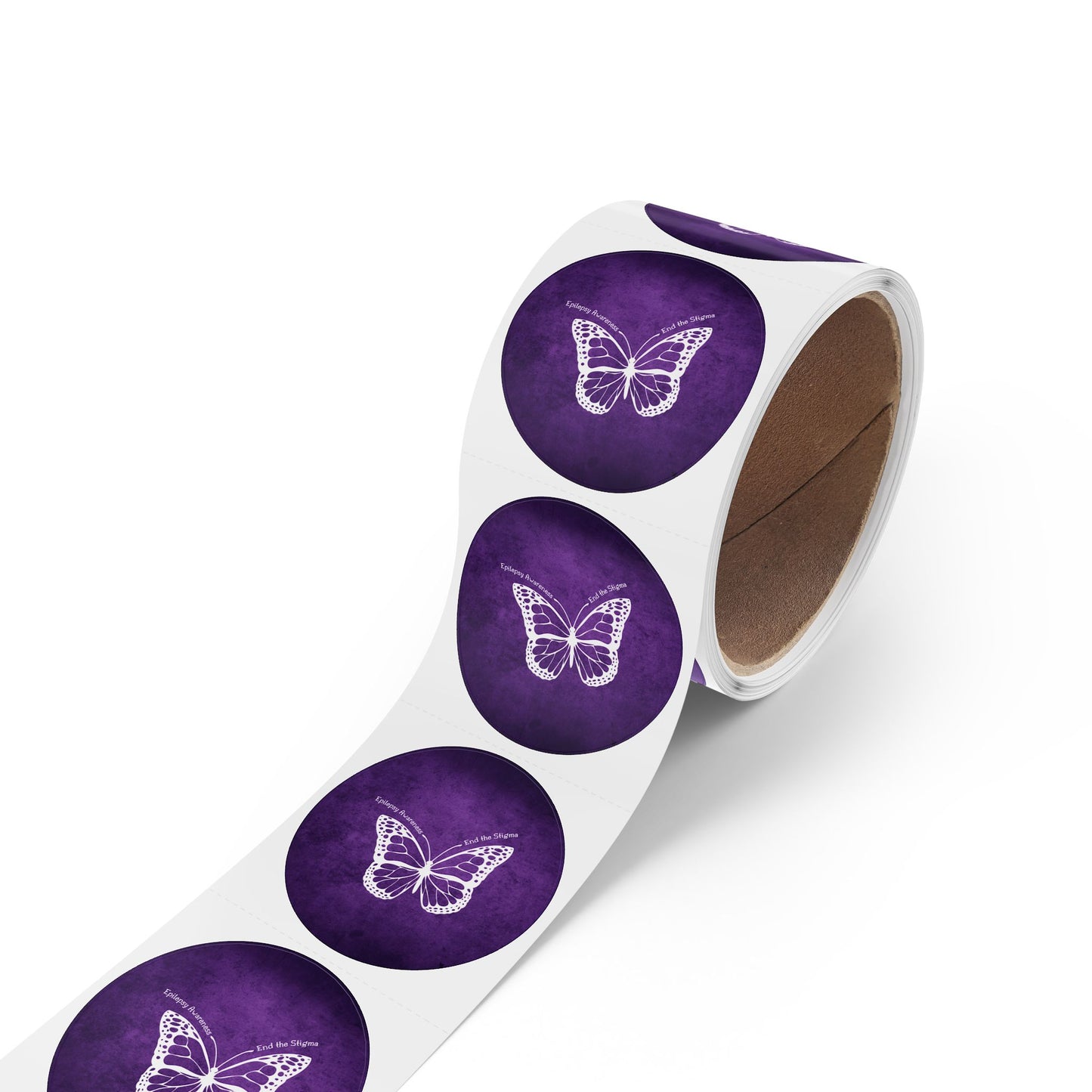 Butterfly Epilepsy Awareness Round Sticker Rolls