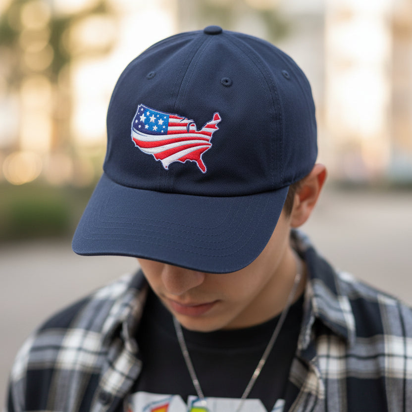 USA Map Embroidered Hat – Patriotic Political Parody Cap