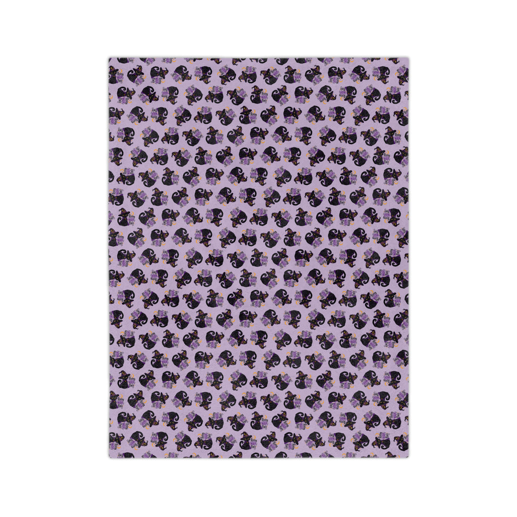Resting Witch Face Black Cat Velveteen Blanket
