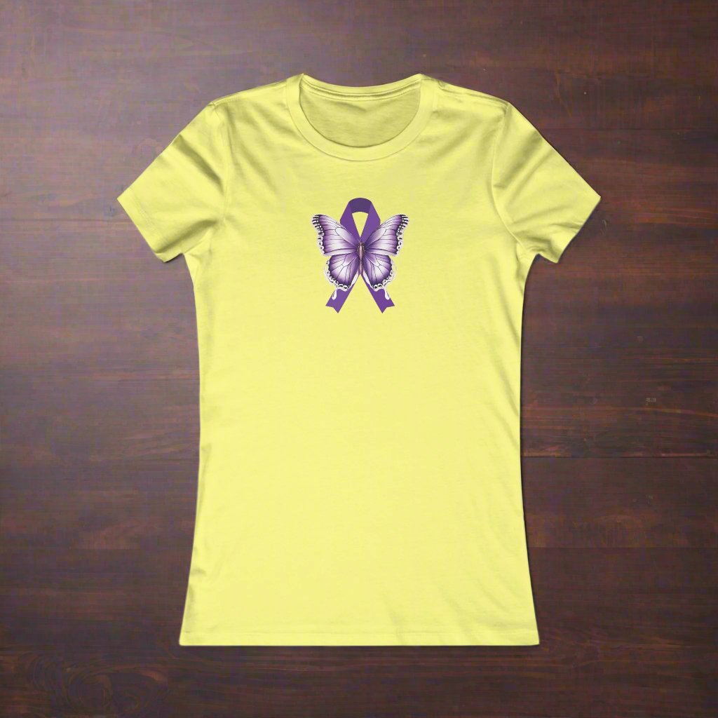 Photo depicting the ​Epilepsy Butterfly Women's Favorite Tee from EpiAl's Shop.