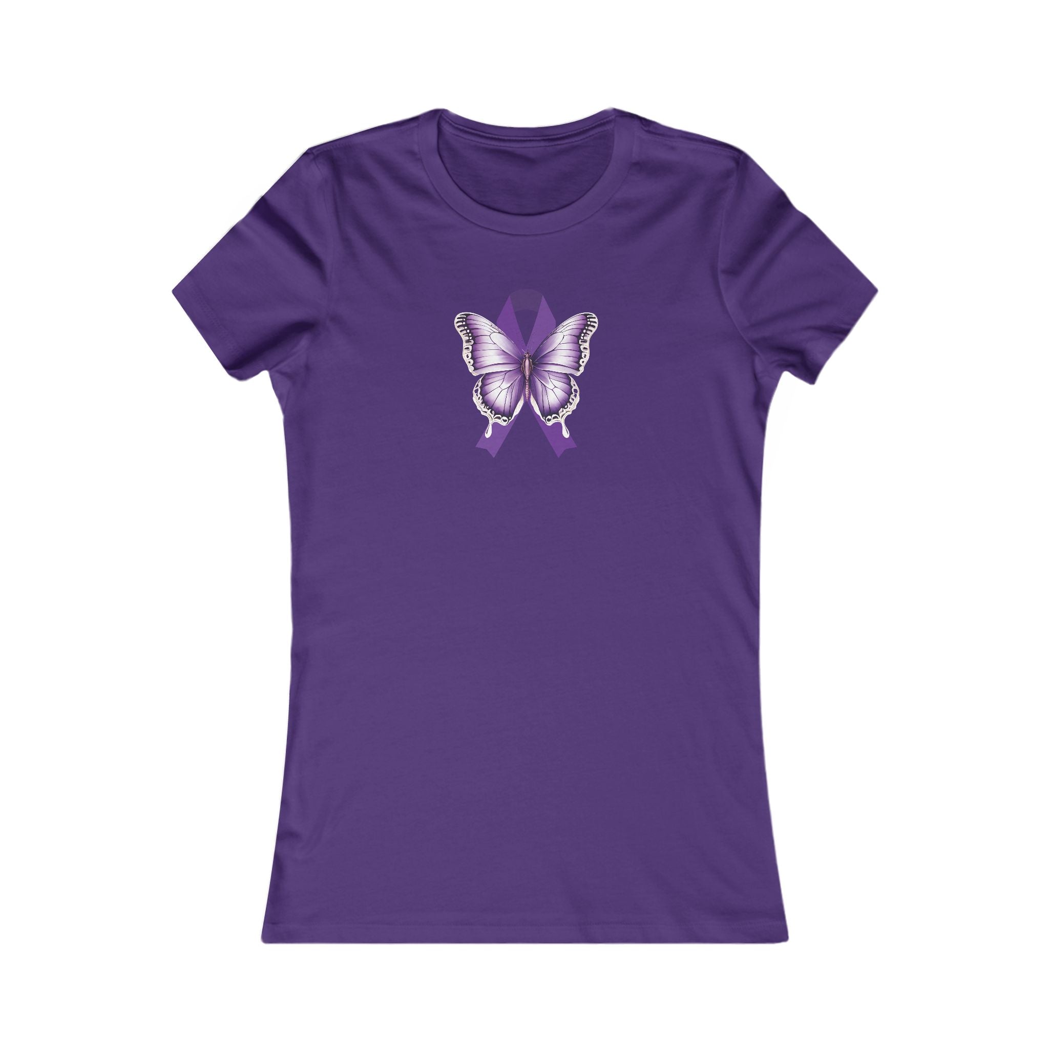 Photo depicting the ​Epilepsy Butterfly Women's Favorite Tee from EpiAl's Shop.