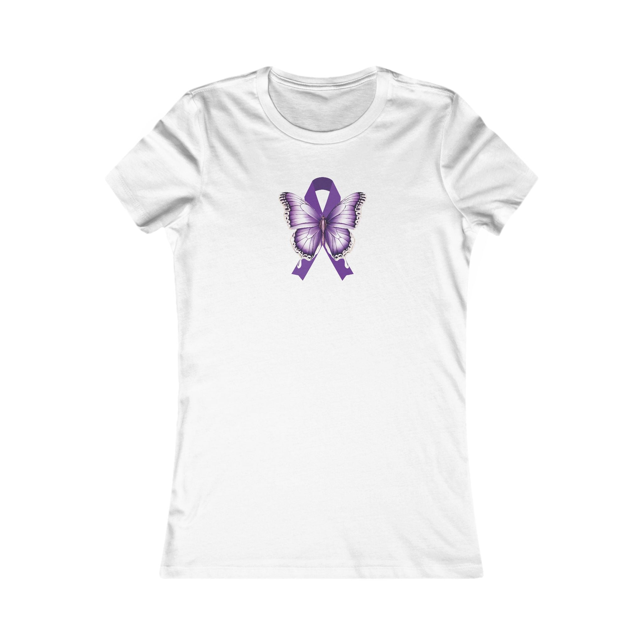 Photo depicting the ​Epilepsy Butterfly Women's Favorite Tee from EpiAl's Shop.