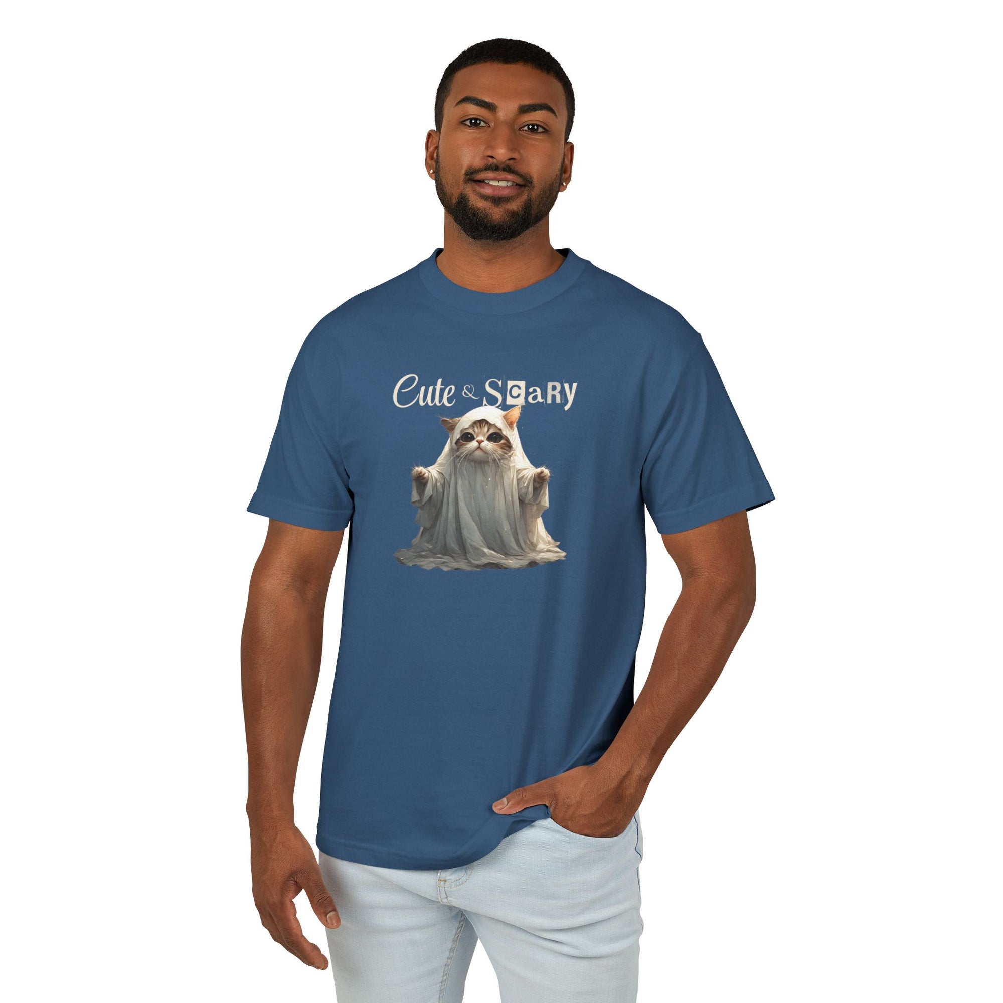 Cute & Scary Ghost Kitty Unisex Tee, Halloween Shirt