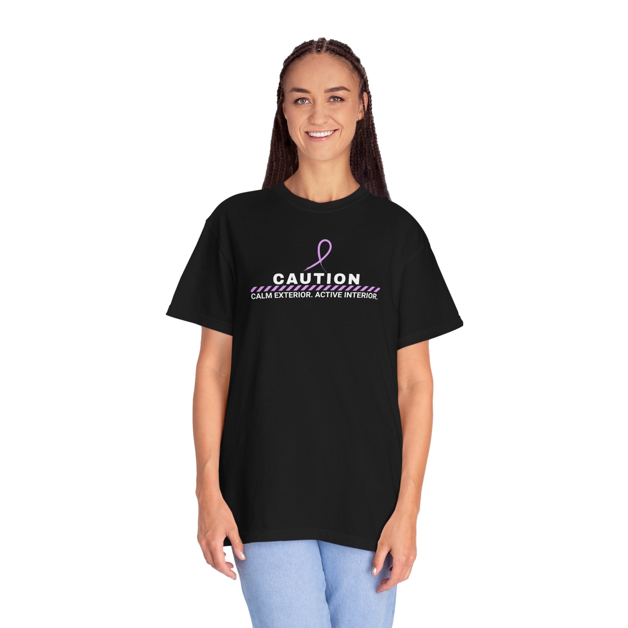 Caution: Calm Exterior. Active Interior. – Epilepsy Awareness T-Shirt