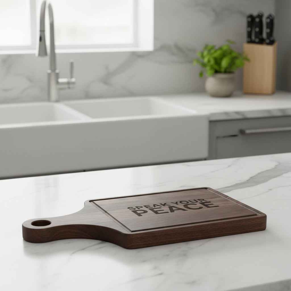Engraved "Speak Your Peace" Wooden Cutting Board