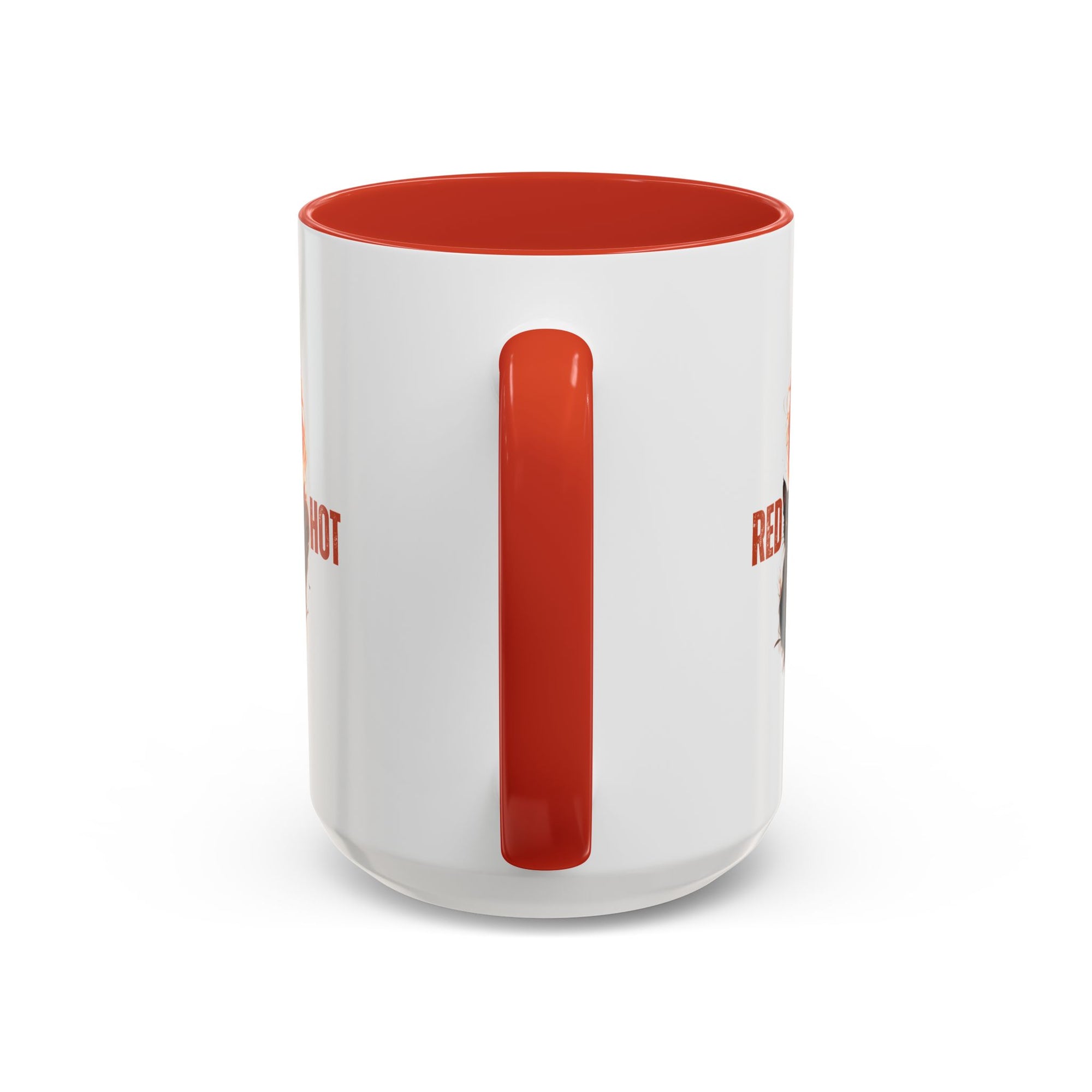 Red Hot Coffee Mug with Artistic Cat-Themed Design