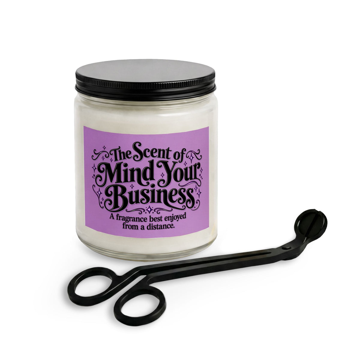 The Scent of Mind Your Business Scented Candle & Wick Trimmer Gift Set | Funny Sarcastic Candle