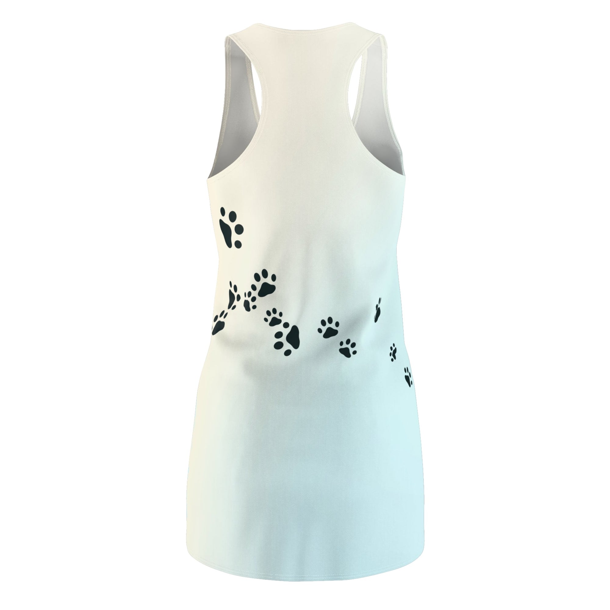 Women's Racerback Dress with Paw Print Design - Casual & Fun Pet Lovers' Apparel Printify