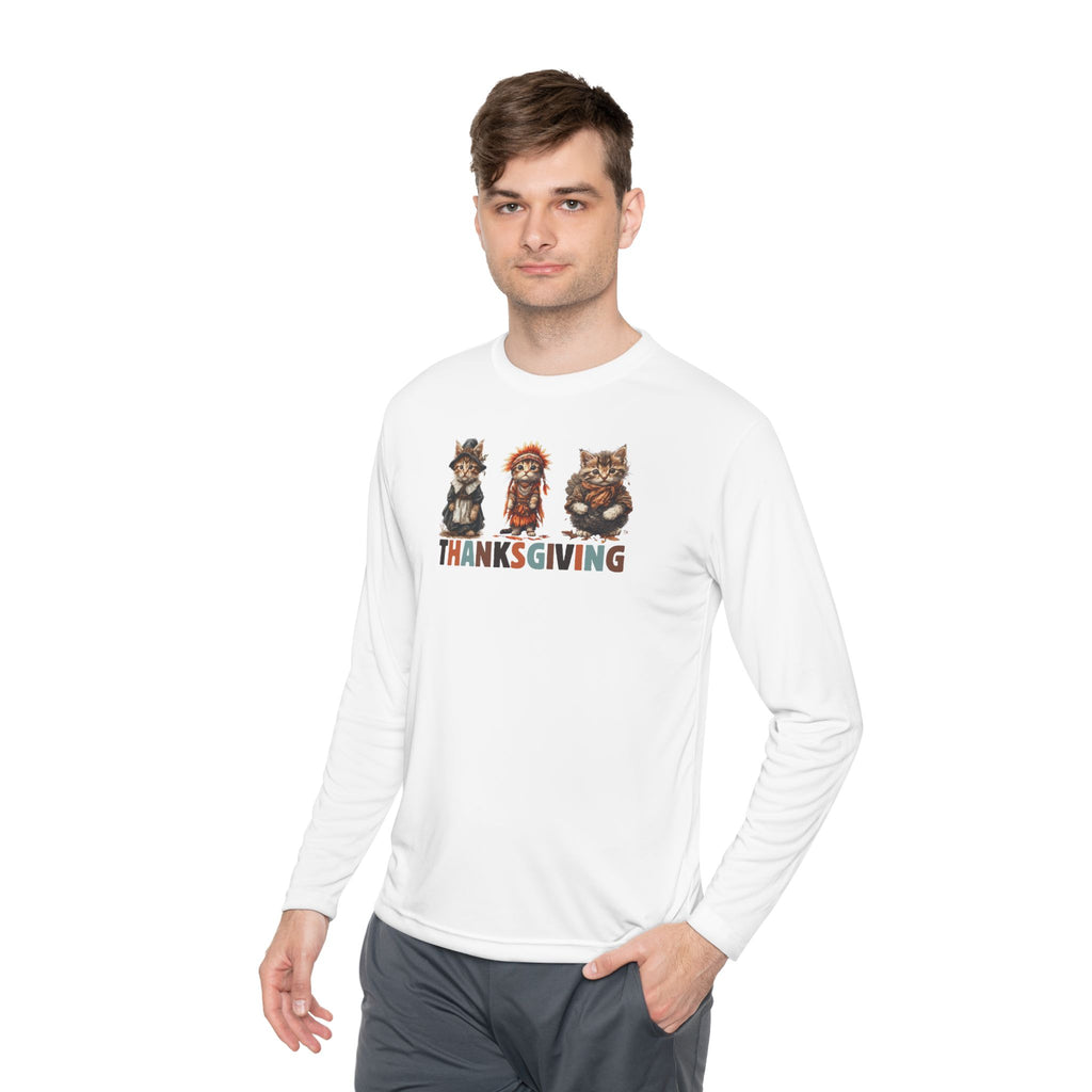 Thanksgiving Cat Themed Unisex Long Sleeve Tee