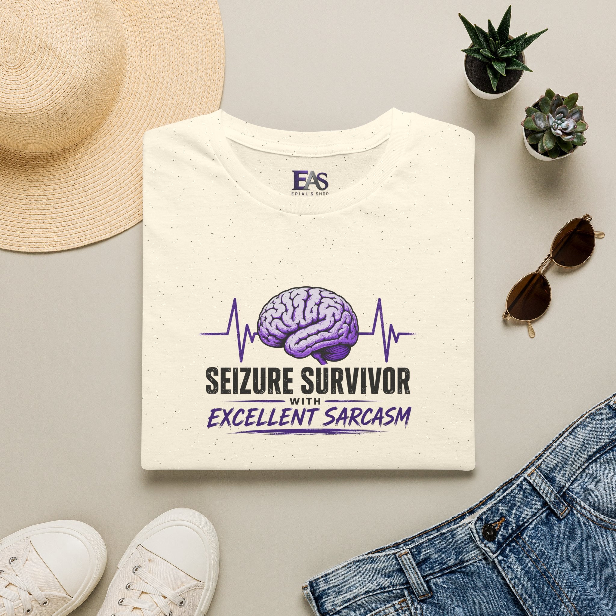 Seizure Survivor With Excellent Sarcasm Epilepsy T-Shirt