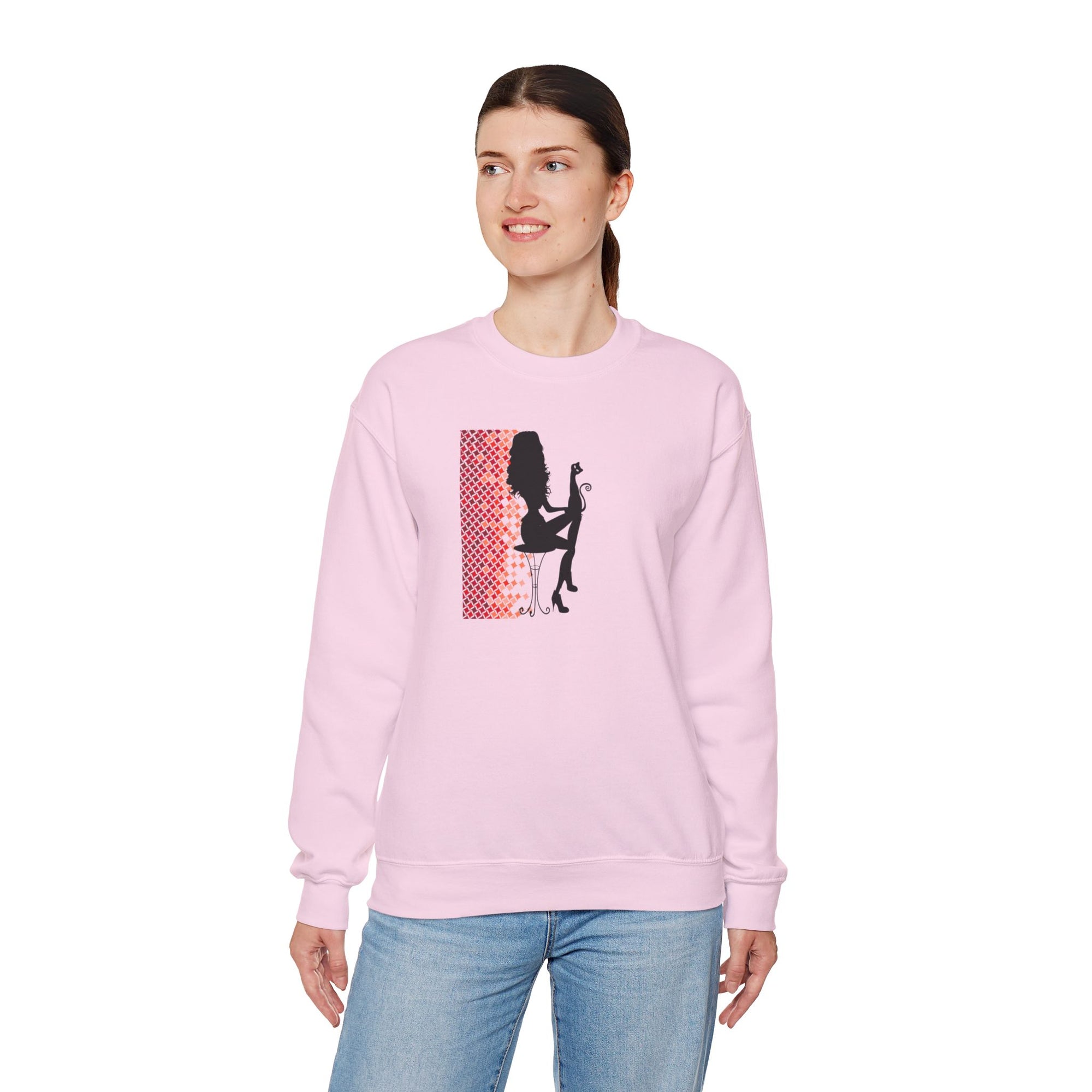 Poised Cat Lady Heavy Blend™ Crewneck Sweatshirt