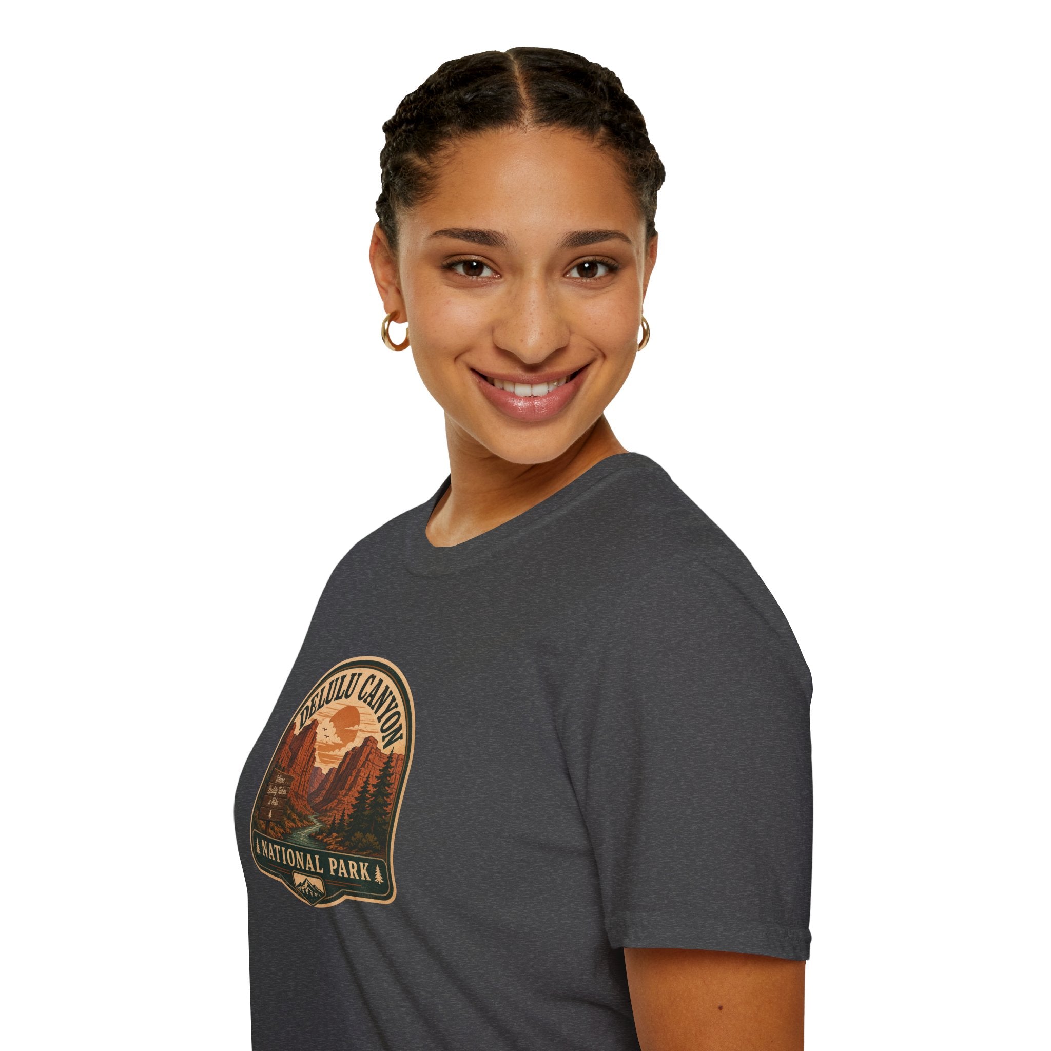 Delulu Canyon National Park Unisex T-Shirt | Funny Retro National Park Parody Tee