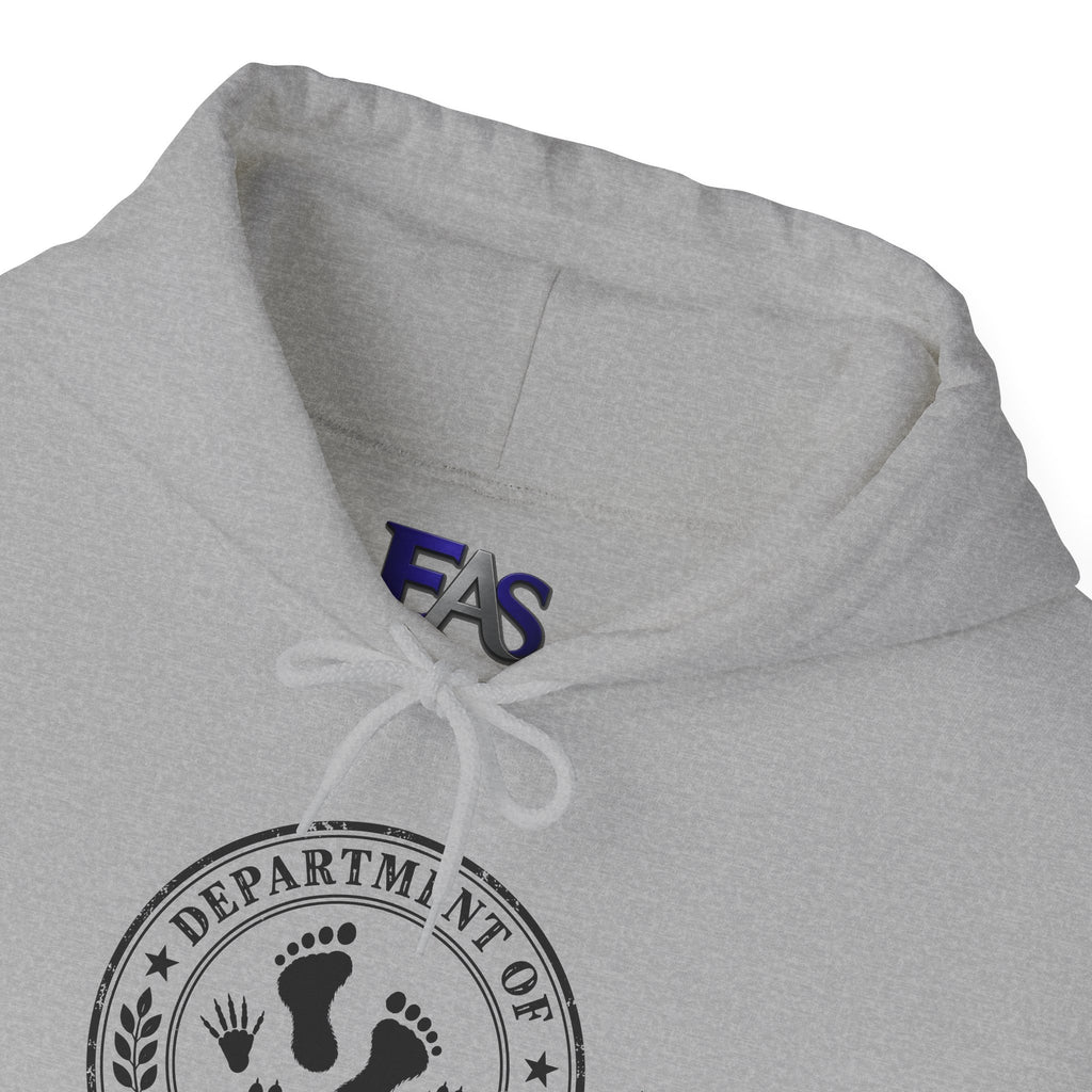Department of Suspicious Footprints Hoodie | Bigfoot, Raccoon & Cat Cryptid Sweatshirt