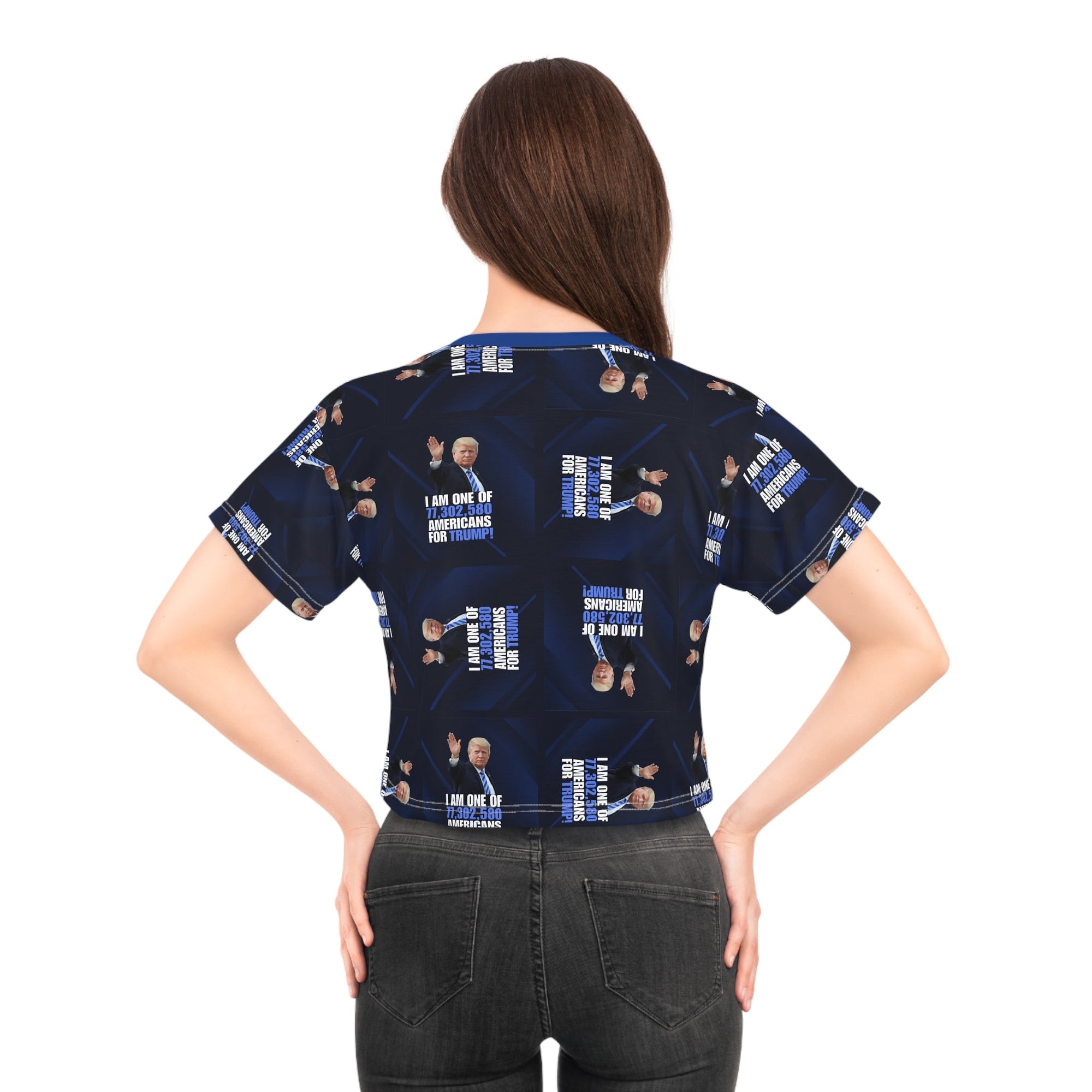 American for Trump Crop Tee for Women Printify