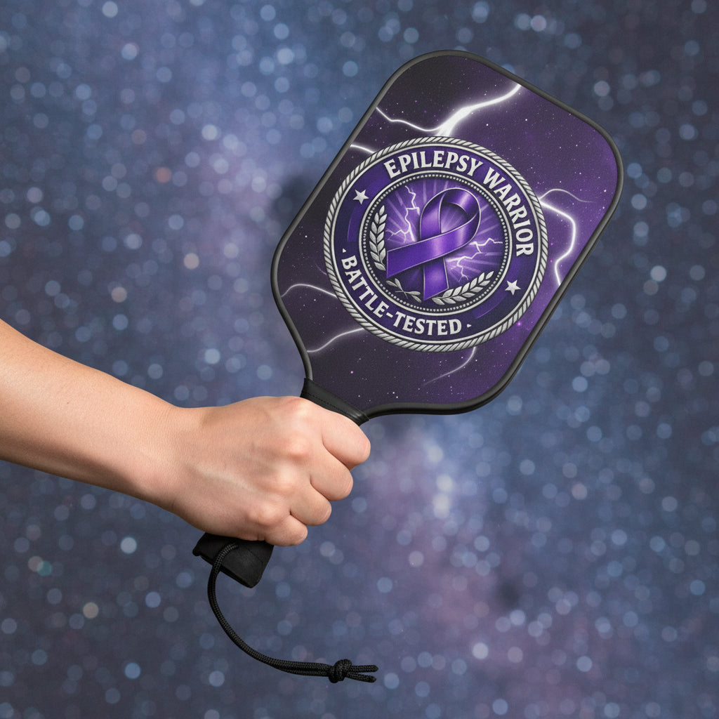Epilepsy Warrior Battle-Tested Paddleball Set – Purple Ribbon Awareness Game