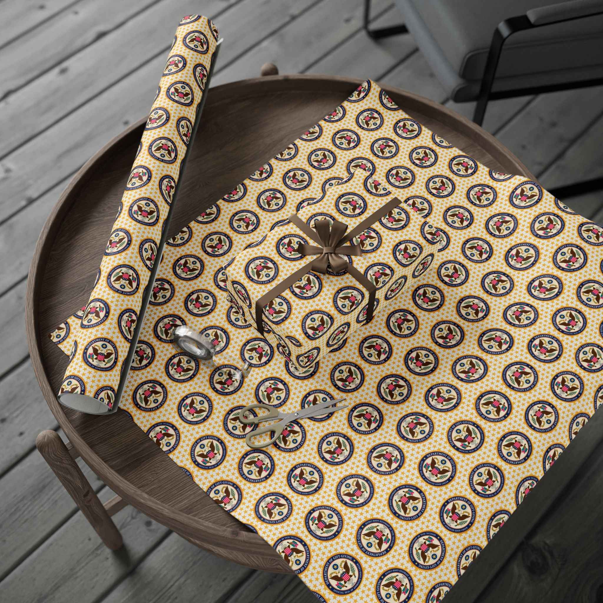Department of Gift-Giving Wrapping Paper | Faux Government Seal Retro Gift Wrap