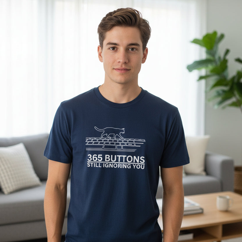 365 Buttons Still Ignoring You – Cat Keyboard T-Shirt