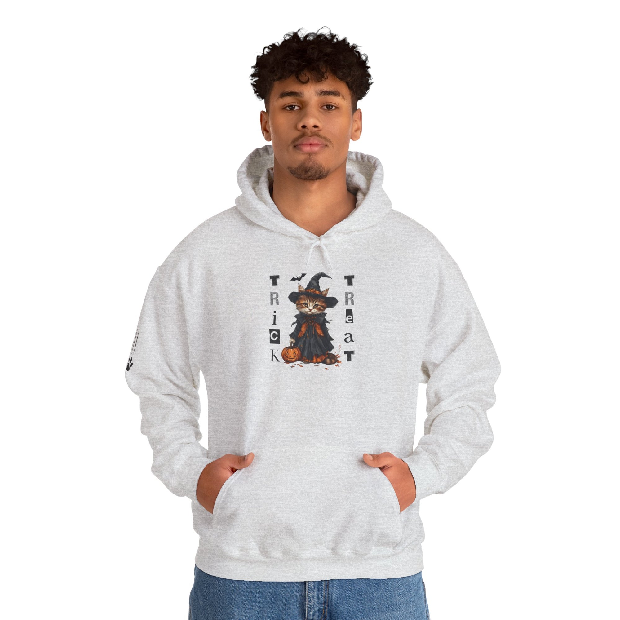 Cozy Halloween Witchy Cat Hoodie