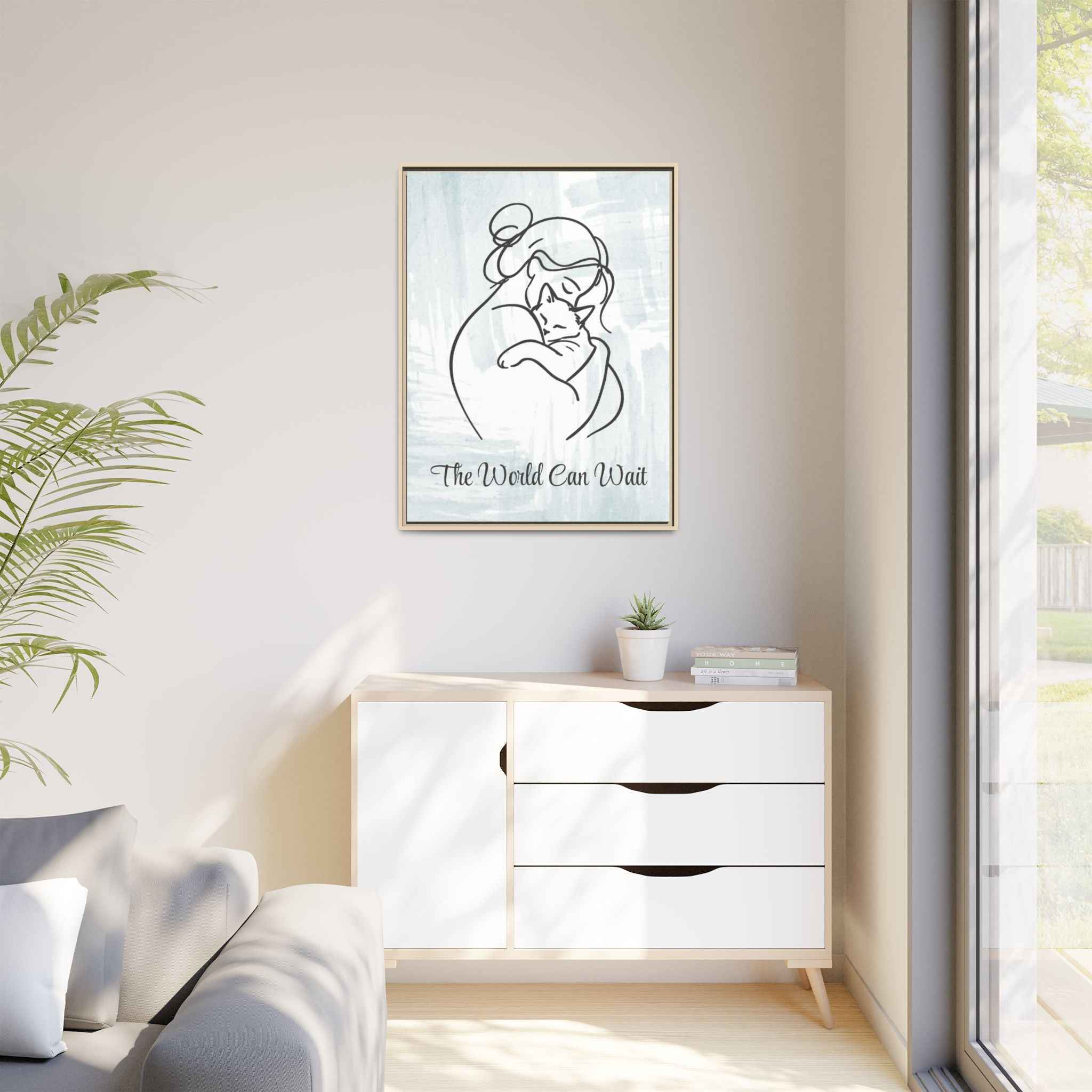 The World Can Wait Cat Canvas Print