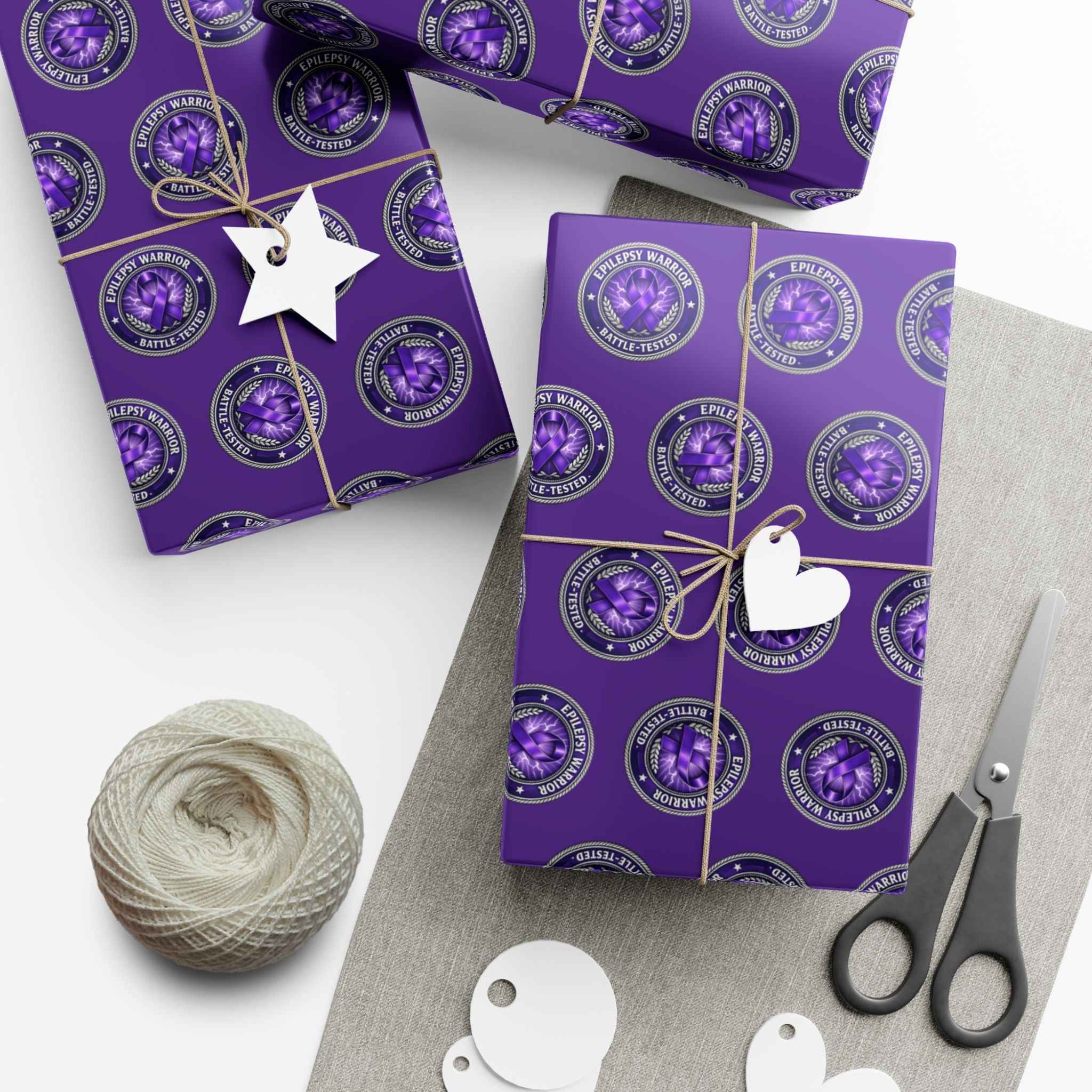 Epilepsy Warrior Gift Wrap | Purple Awareness All-Occasion Wrapping Paper