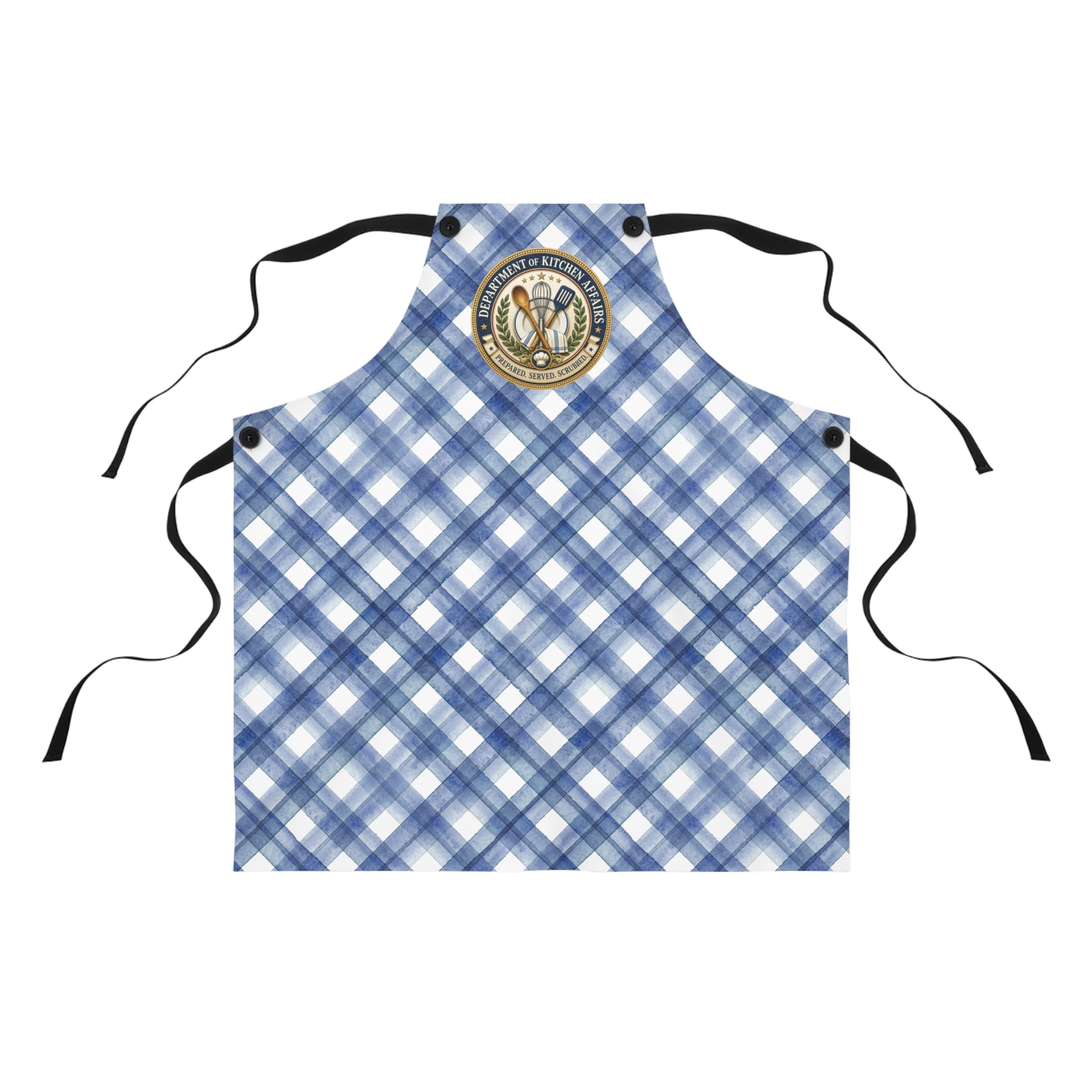 Department of Kitchen Affairs Blue Plaid Apron