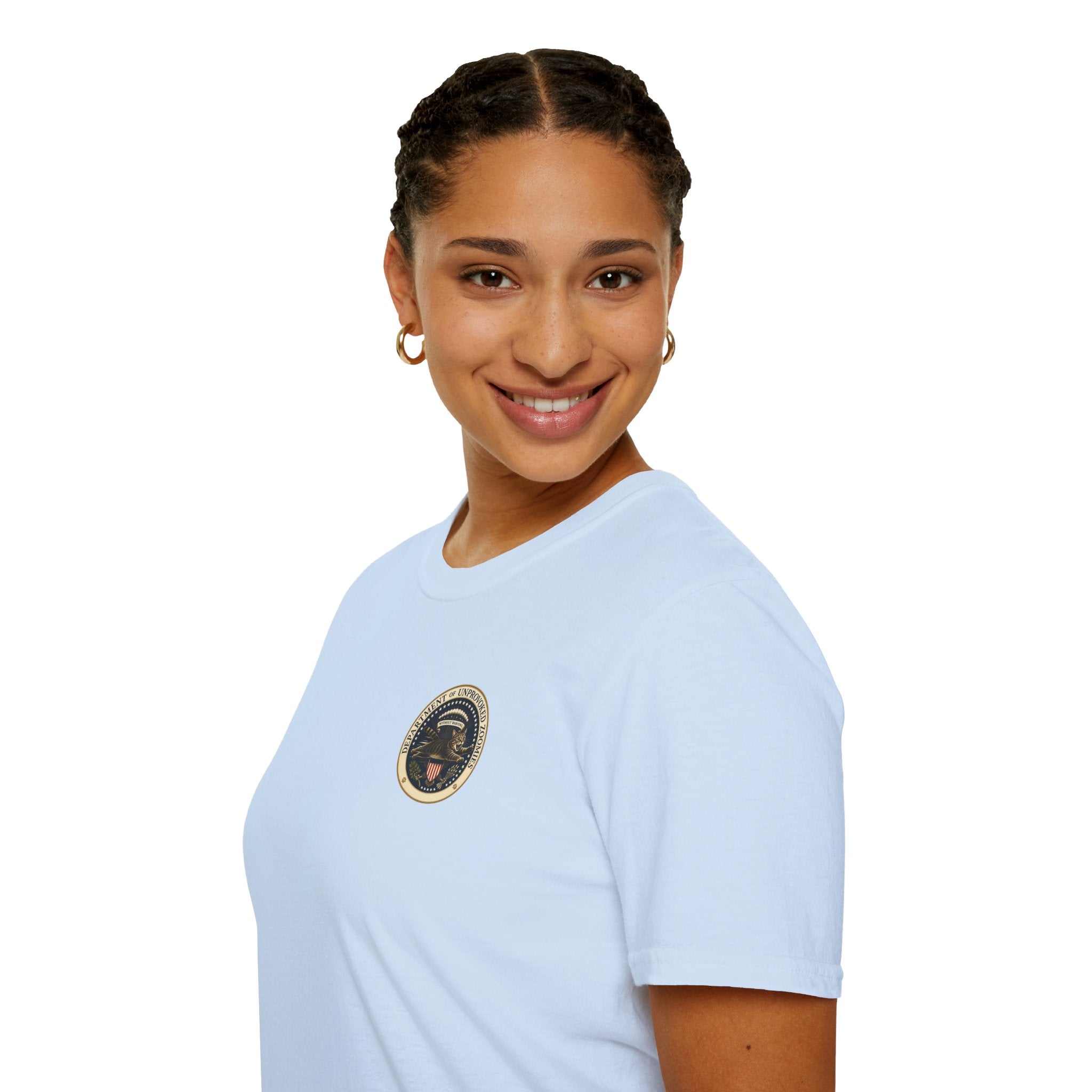 Department of Unprovoked Zoomies Cat T-Shirt | Faux Government Seal Tee