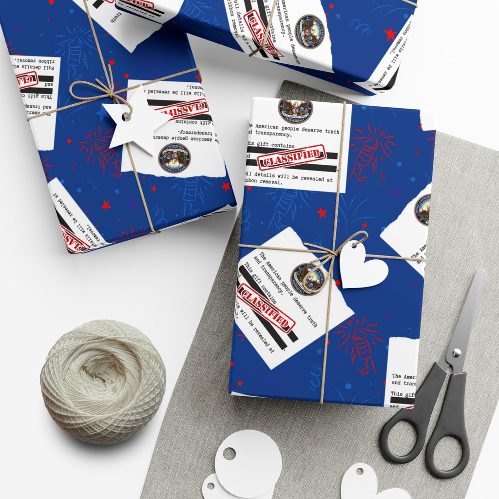 Classified Documents All-Occasion Gift Wrap – Redacted Files Political Satire Wrapping Paper