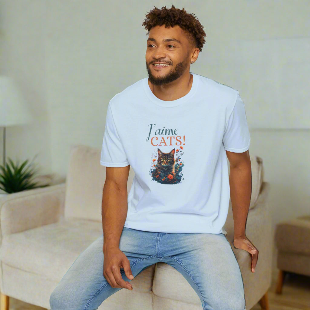 J'aime Cats Unisex Softstyle T-Shirt - Perfect Gift for Cat Lovers