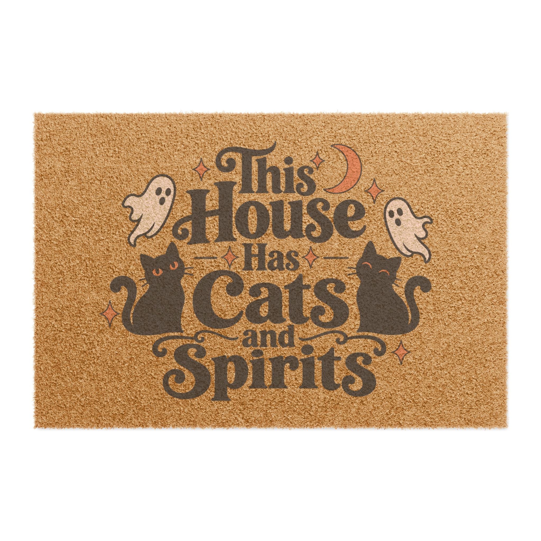 This House Has Cats and Spirits Halloween Coir Doormat