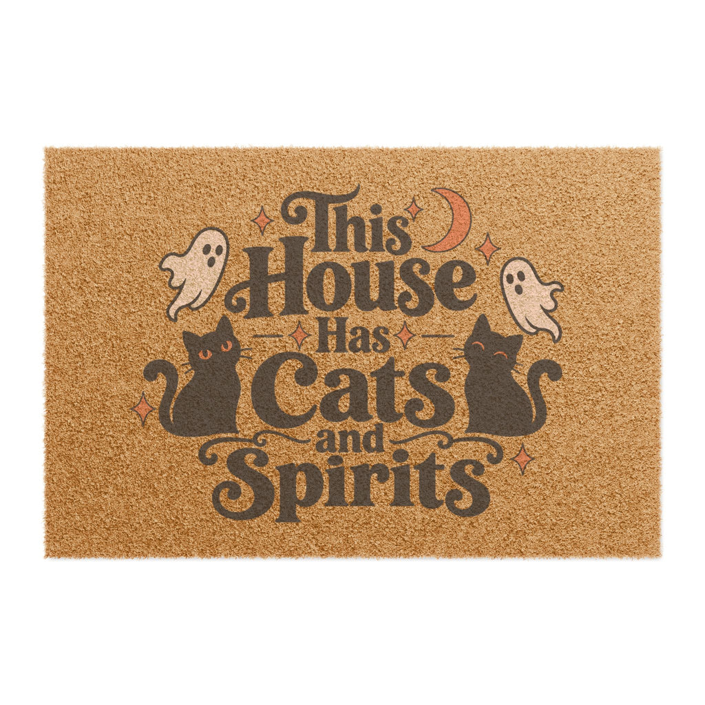 This House Has Cats and Spirits Halloween Coir Doormat