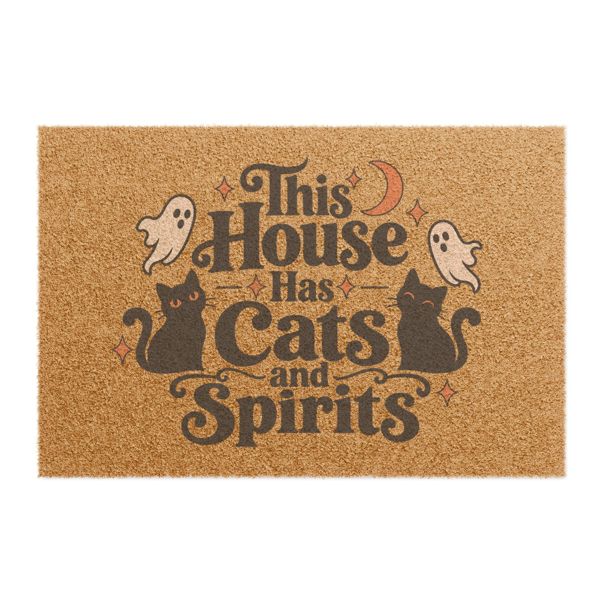 This House Has Cats and Spirits Halloween Coir Doormat