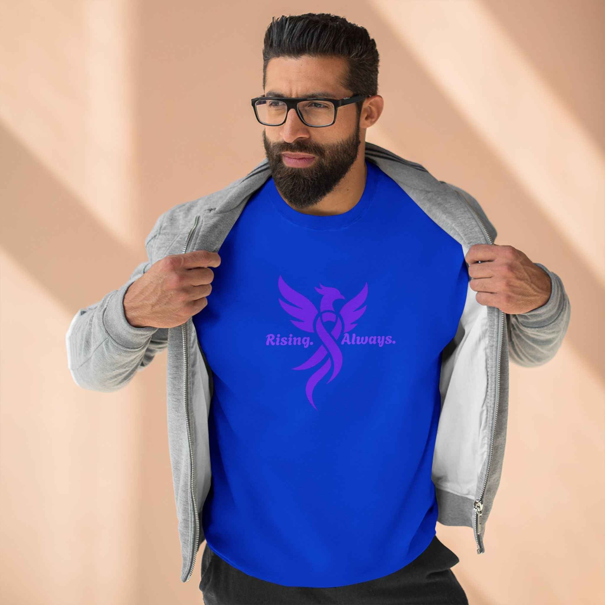 Rising Always Epilepsy Awareness Phoenix Ribbon Sweatshirt