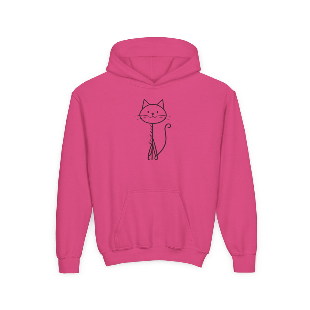 Adorable Stick Cat Youth Hoodie