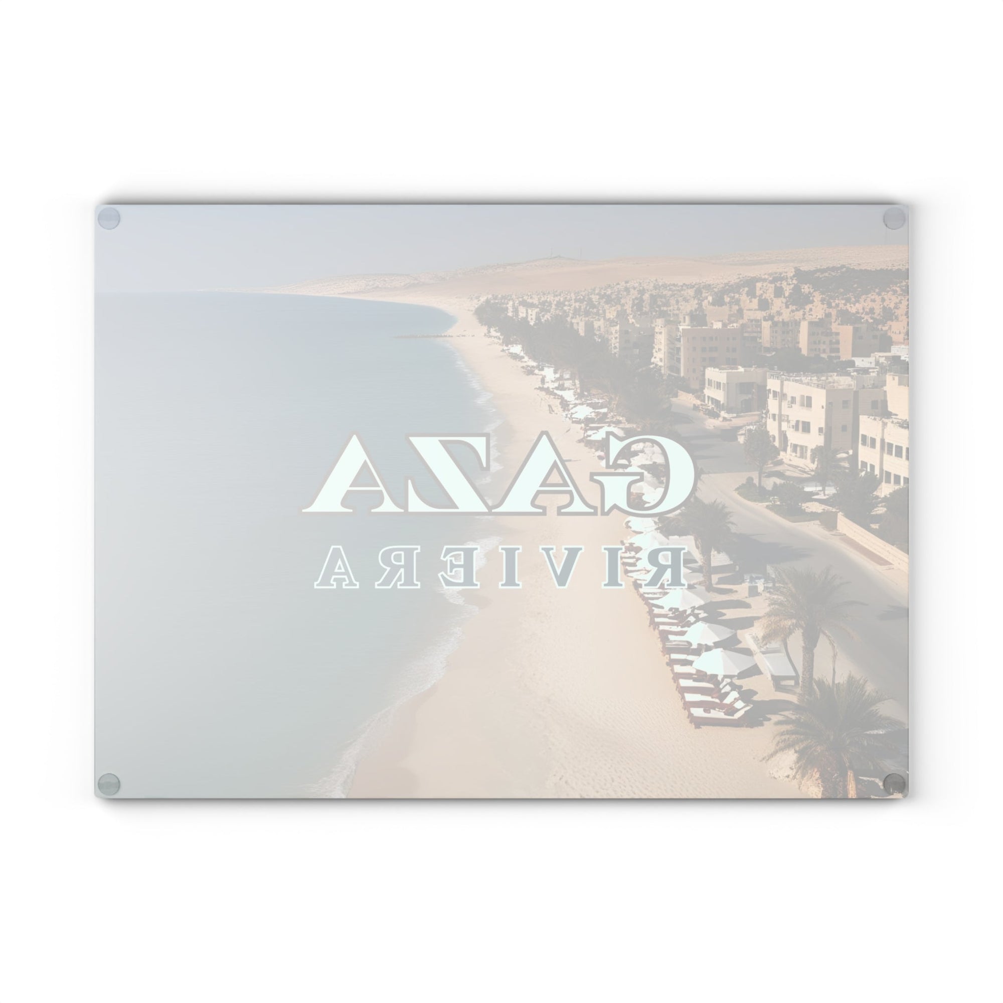 Gaza Riviera Glass Cutting Board Printify