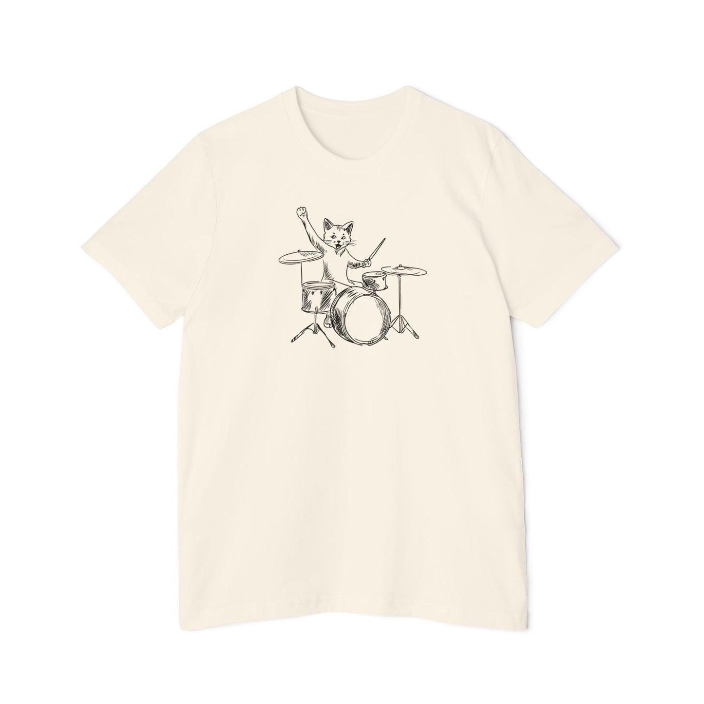 Drummer Kitty USA - Made Unisex Short - Sleeve Jersey T - Shirt - T - Shirt - Epileptic Al’s Shop