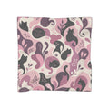 Whimsical Cat Scarf | Pink & Mauve Abstract Cat Square Scarf