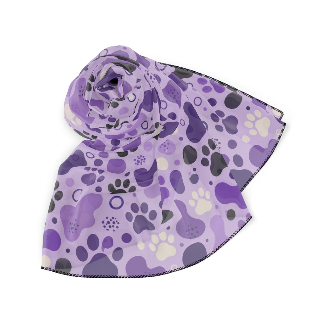 Purple Paw Print Scarf | Cat & Dog Lover Square Scarf